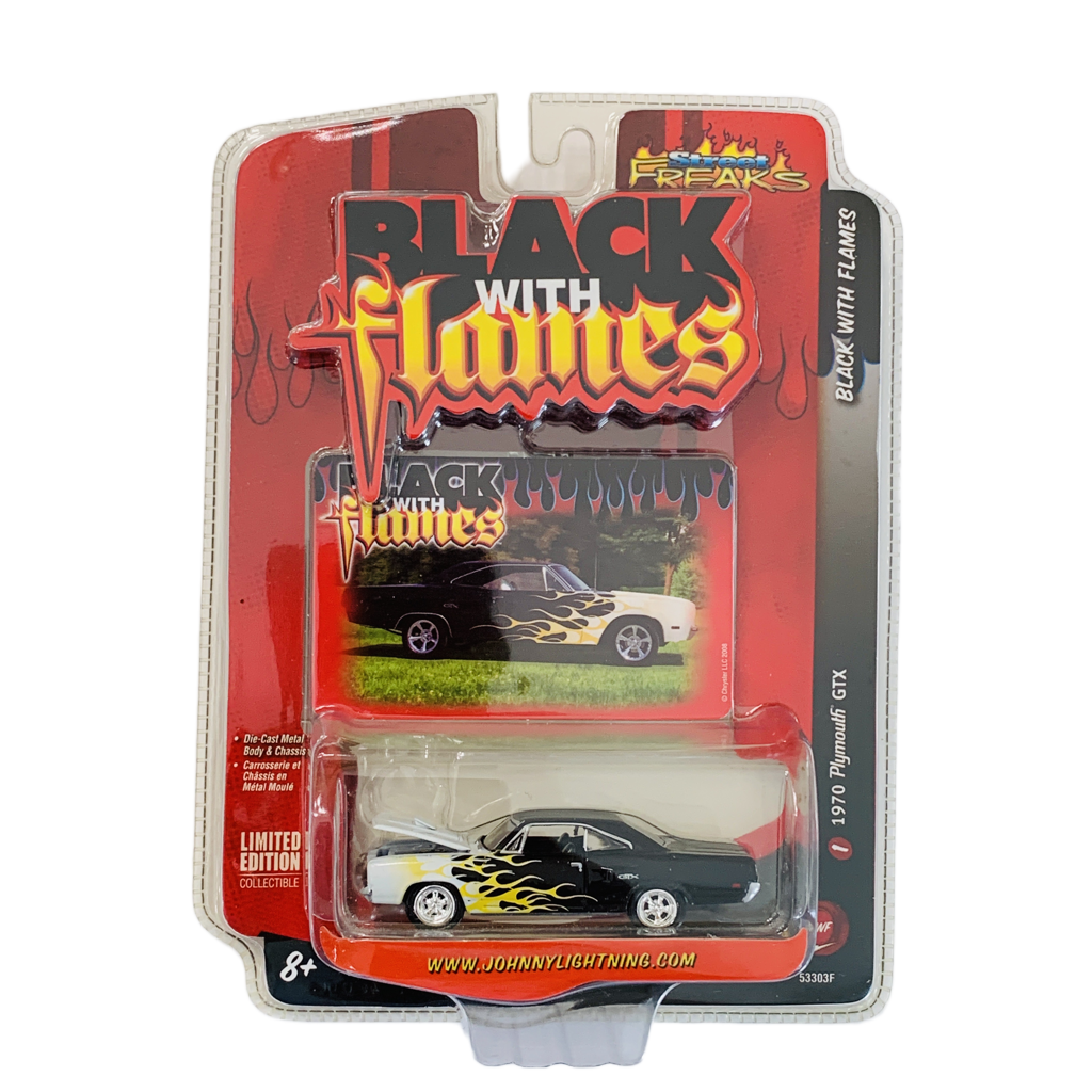 Johnny Lightning Black With Flames 1970 Plymouth GTX