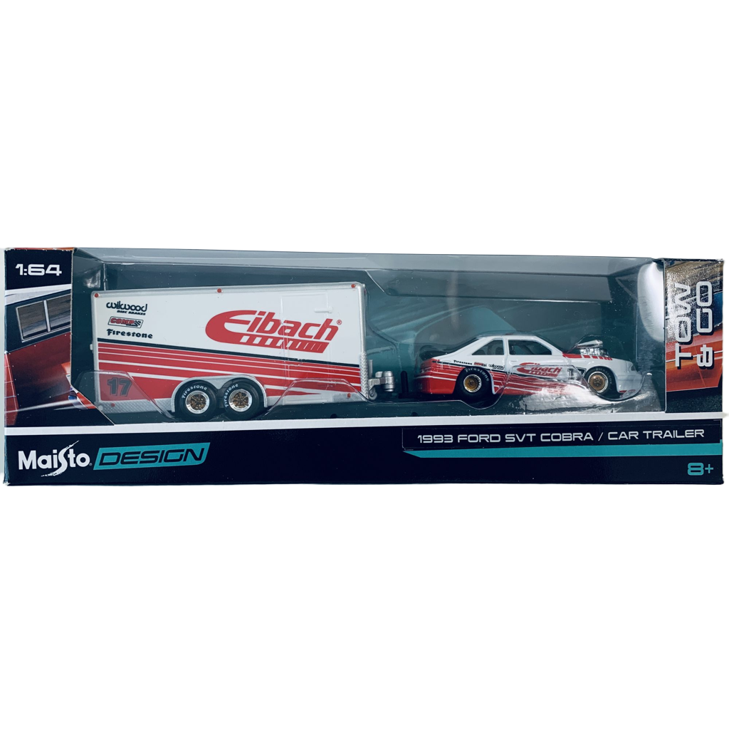 Maisto Design 1993 Ford SVT Cobra / Car Trailer