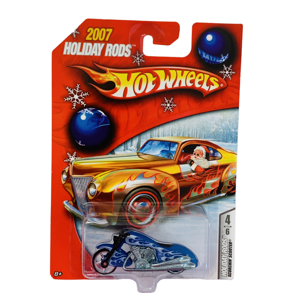 Hot Wheels 2007 Holiday Rods Scorchin' Scooter - Blue