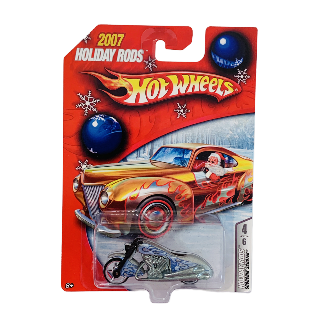 Hot Wheels 2007 Holiday Rods Scorchin' Scooter - Silver