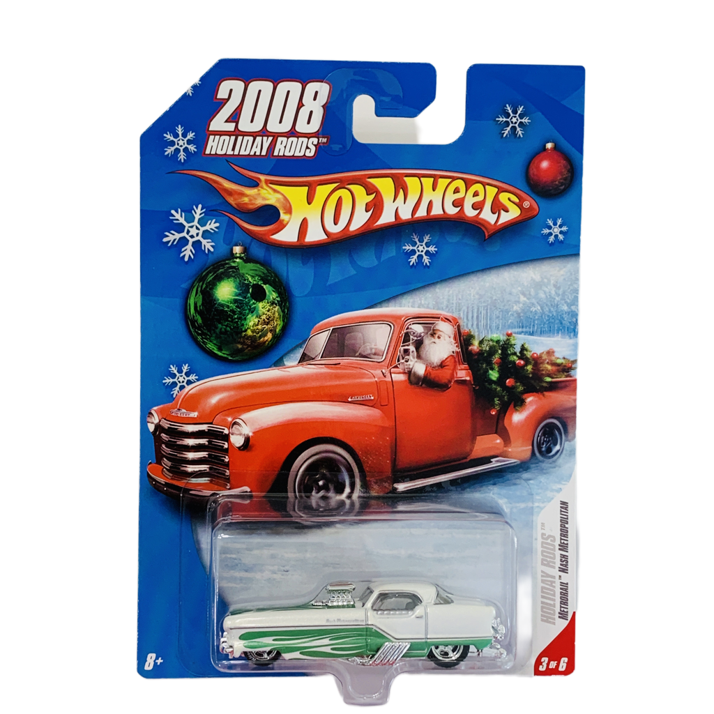 Hot Wheels 2008 Holiday Rods Metrorail Nash Metropolitan - White