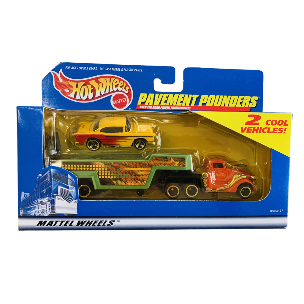 Hot Wheels Pavement Pounders With Yellow '55 Chevy