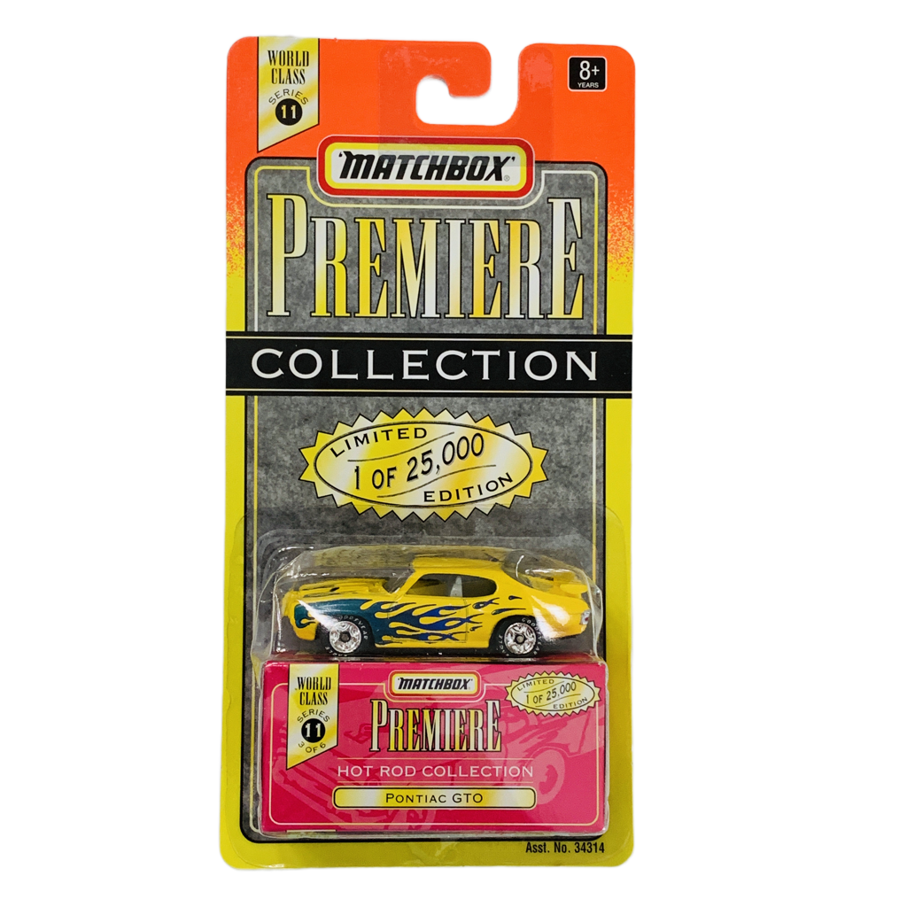 Matchbox Premiere World Class Pontiac GTO - Yellow - Bent Blister