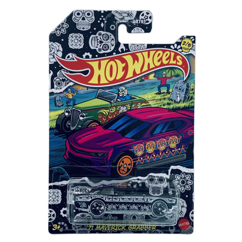 Hot Wheels Halloween Dia De Los Metros Day Of The Dead '71 Maverick Grabber