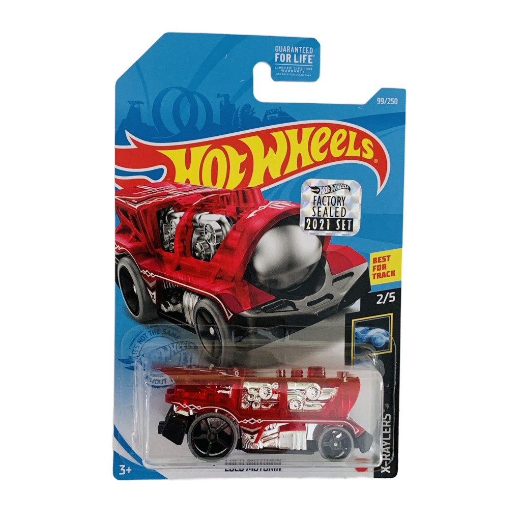 Hot Wheels 2021 Factory Set #99 Loco Motion - Red - Cracked Blister