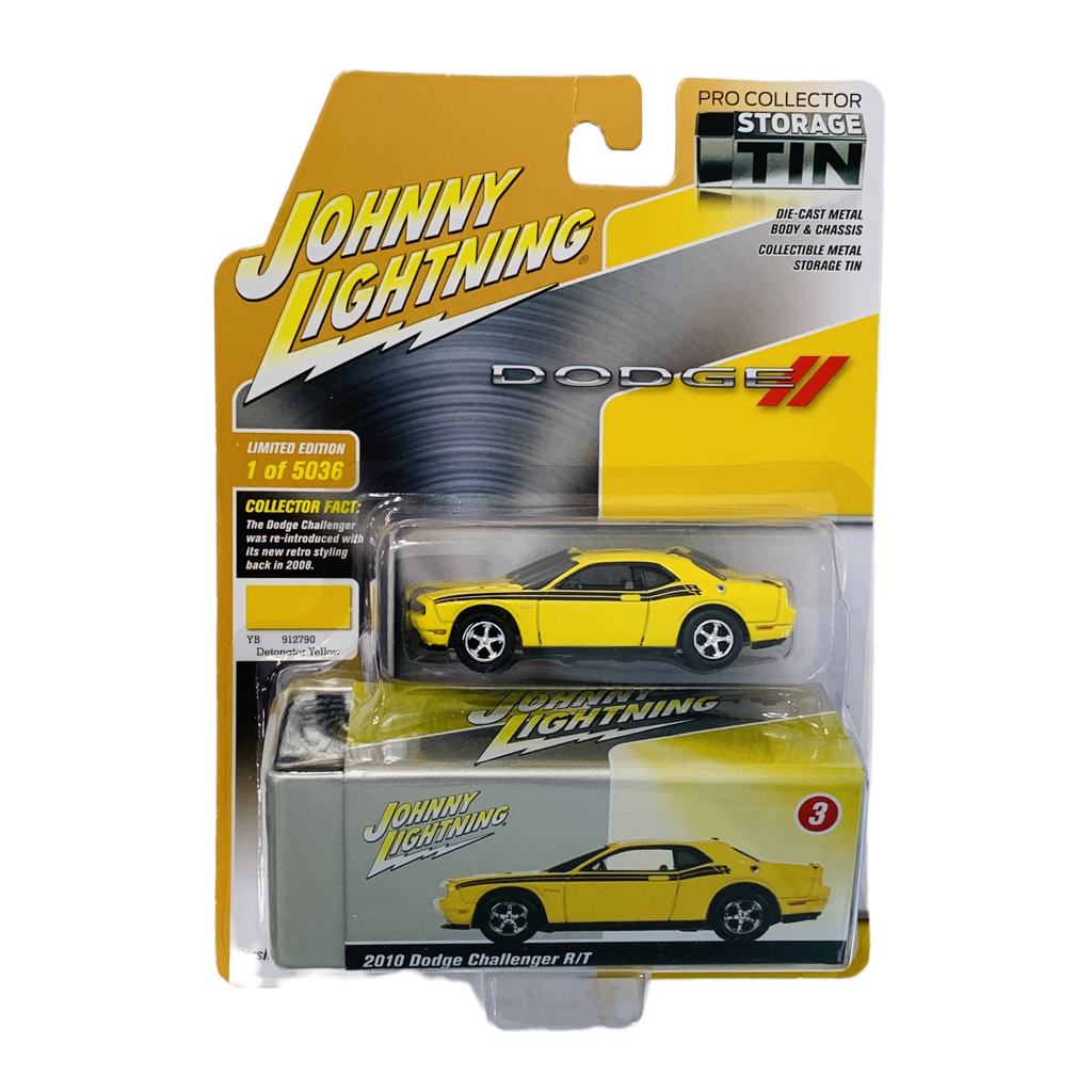 Johnny Lighting Pro Collector Tin 2010 Dodge Challenger R/T - Yellow