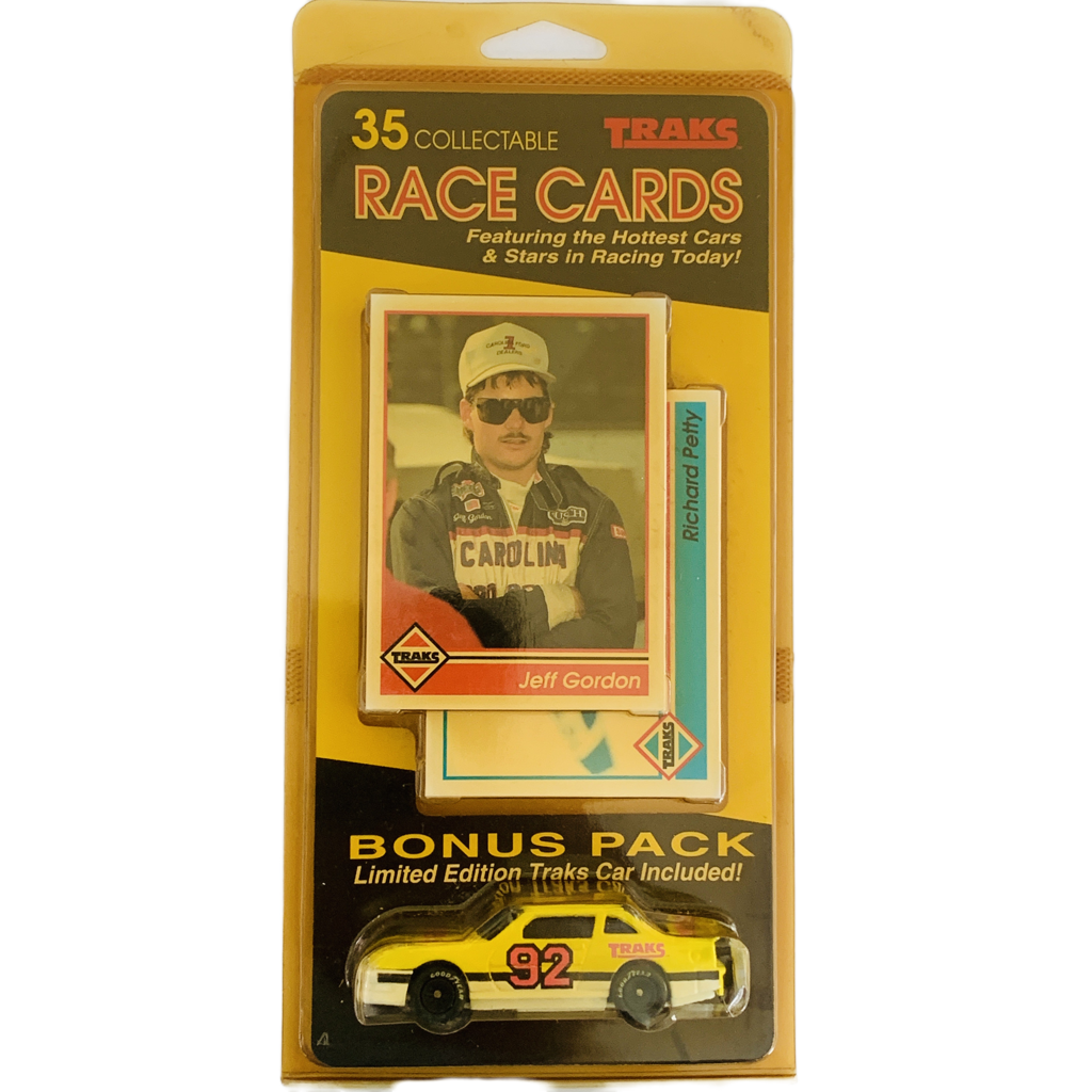 Traks Race Cards With Bonus Car - Yellowed Blister