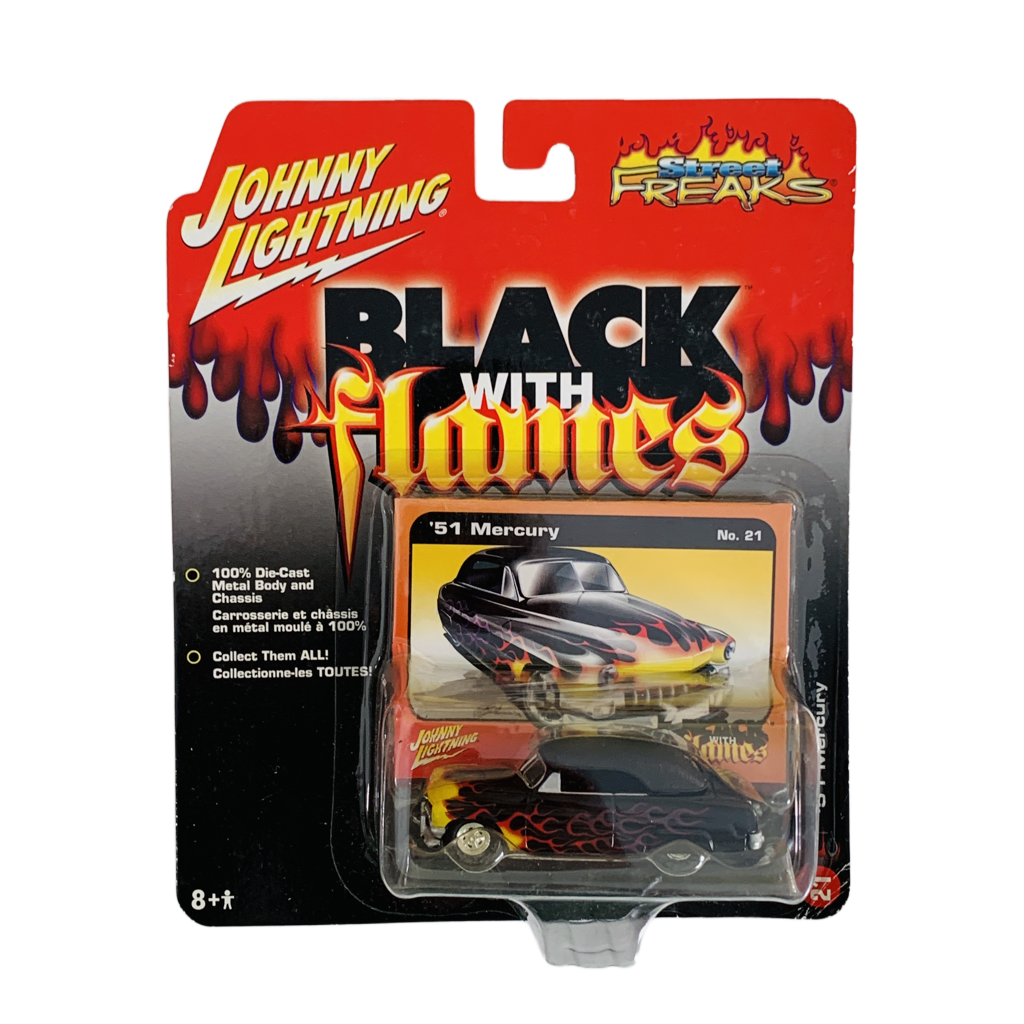 Johnny Lightning Black With Flames '51 Mercury