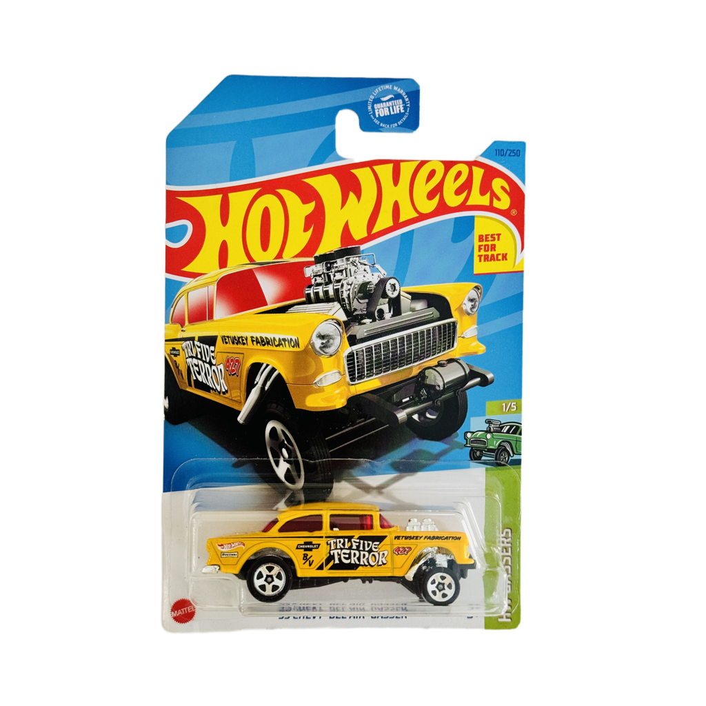 Hot Wheels #110 '55 Chevy Bel Air Gasser - Yellow