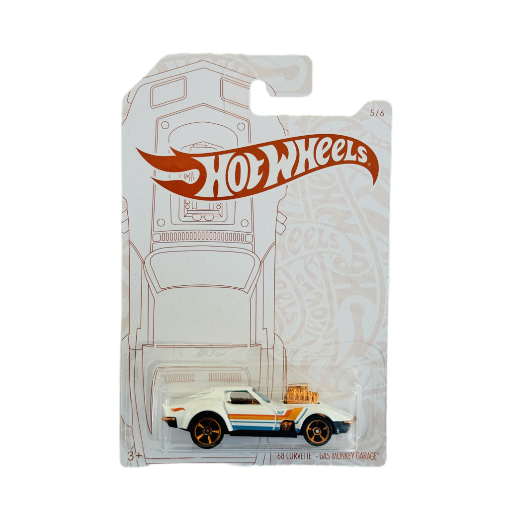 Hot Wheels 52nd Anniversary Pearl & Chrome '68 Corvette Gas Monkey Garage