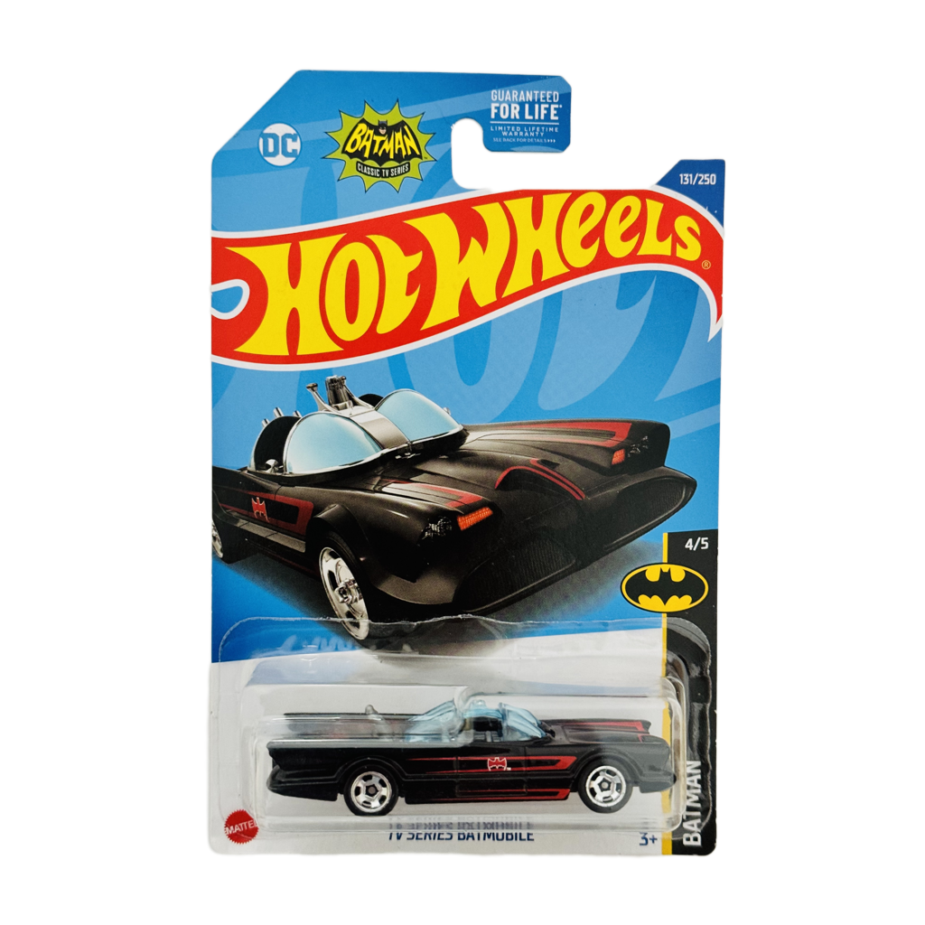 Hot Wheels #131 TV Series Batmobile - Black Full Front Floorboard Variation