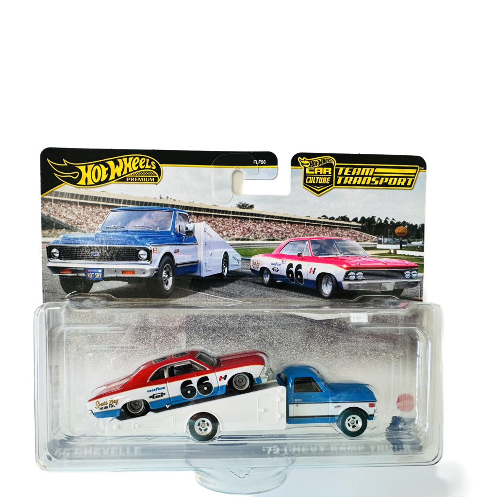 Hot Wheels Premium Team Transport #64 '66 Chevelle & '72 Chevy Ramp Truck