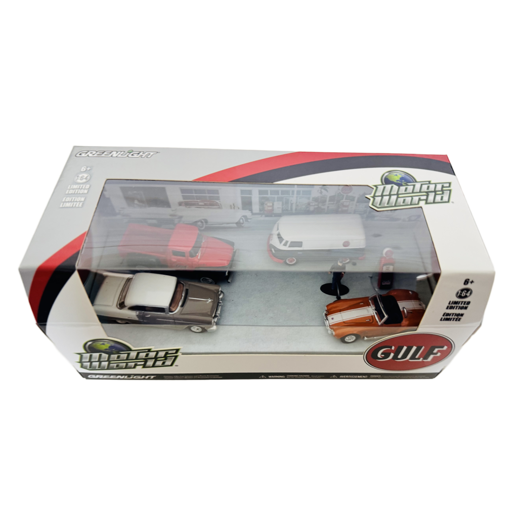 Greenlight Motor World Gulf 4 Car Diorama Set