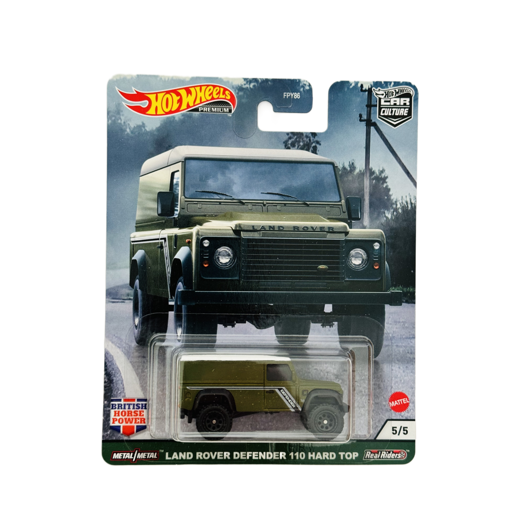 Hot Wheels Premium British Horse Power Land Rover Defender 110 Hard Top