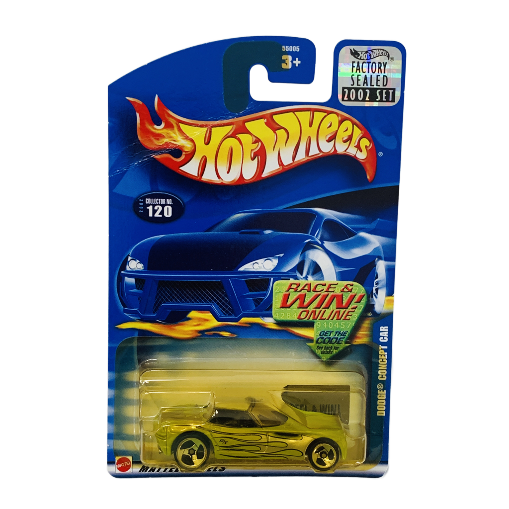 Hot Wheels 2002 Factory Set #120 Dodge Concept Car - Yellowed Blister