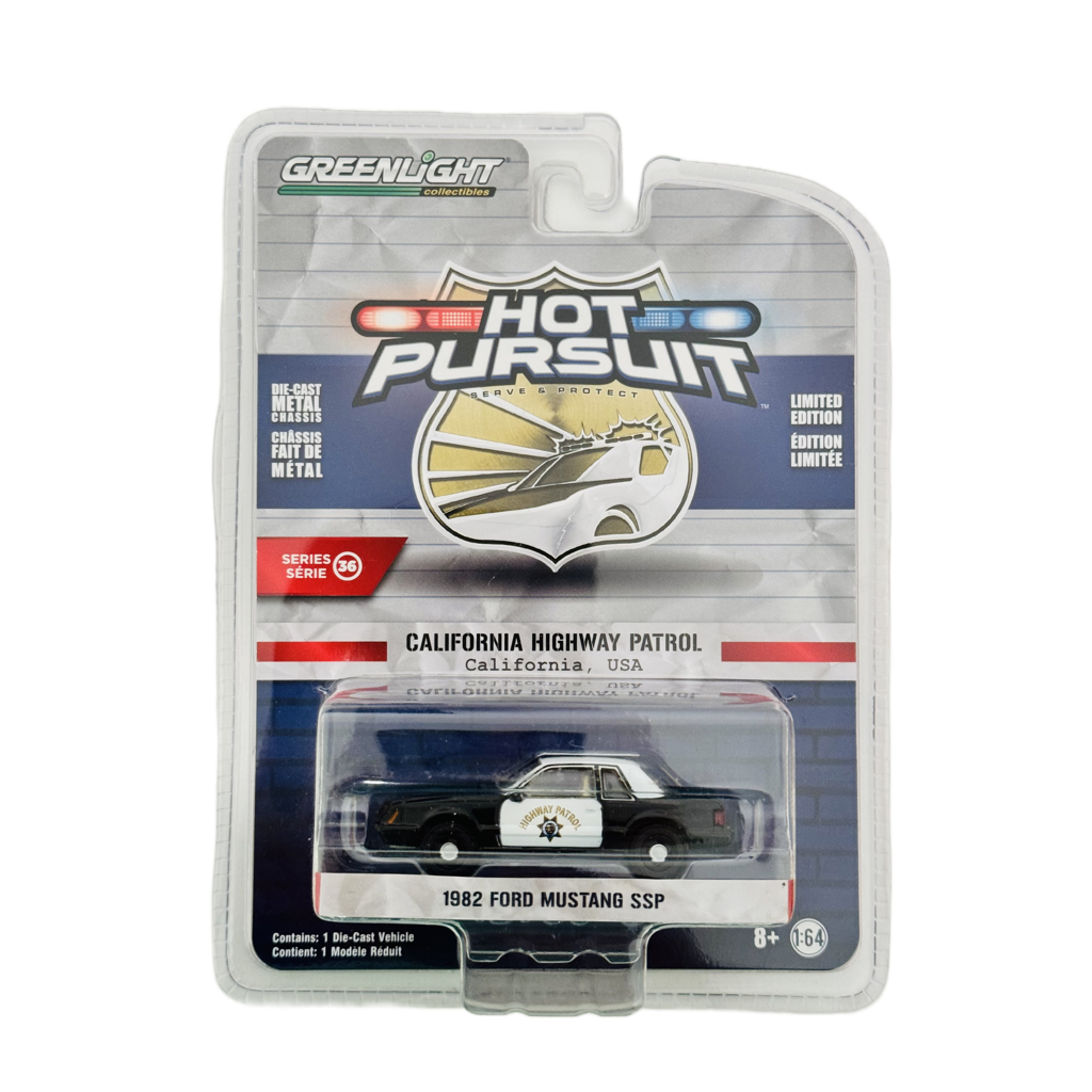 Greenlight Hot Pursuit California Highway Patrol 1982 Ford Mustang SSP