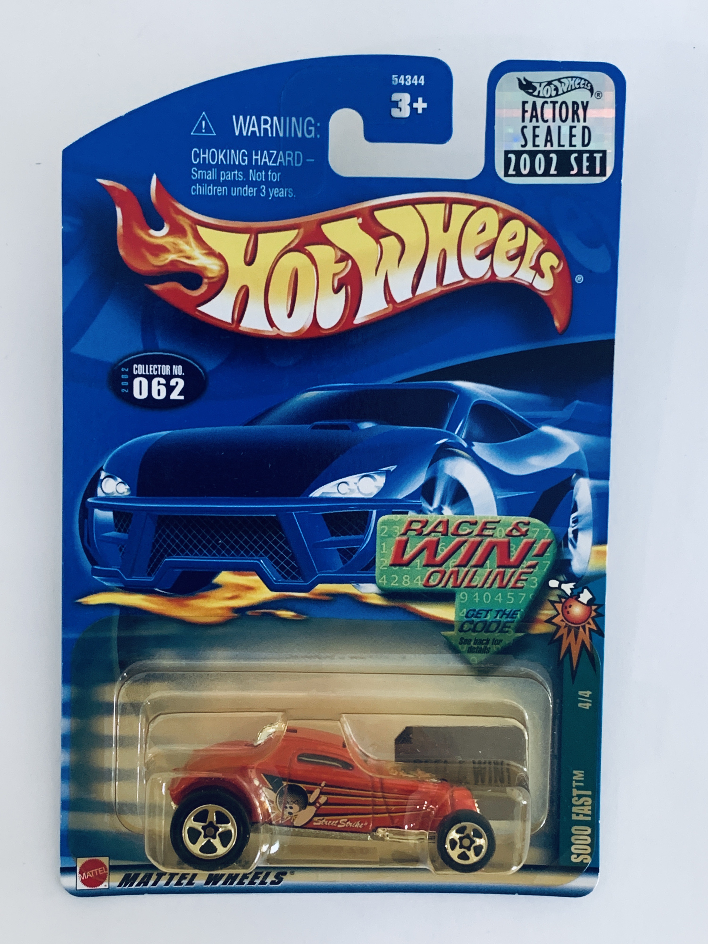 Hot Wheels 2002 Factory Set #062 Sooo Fast - Yellowed Blister