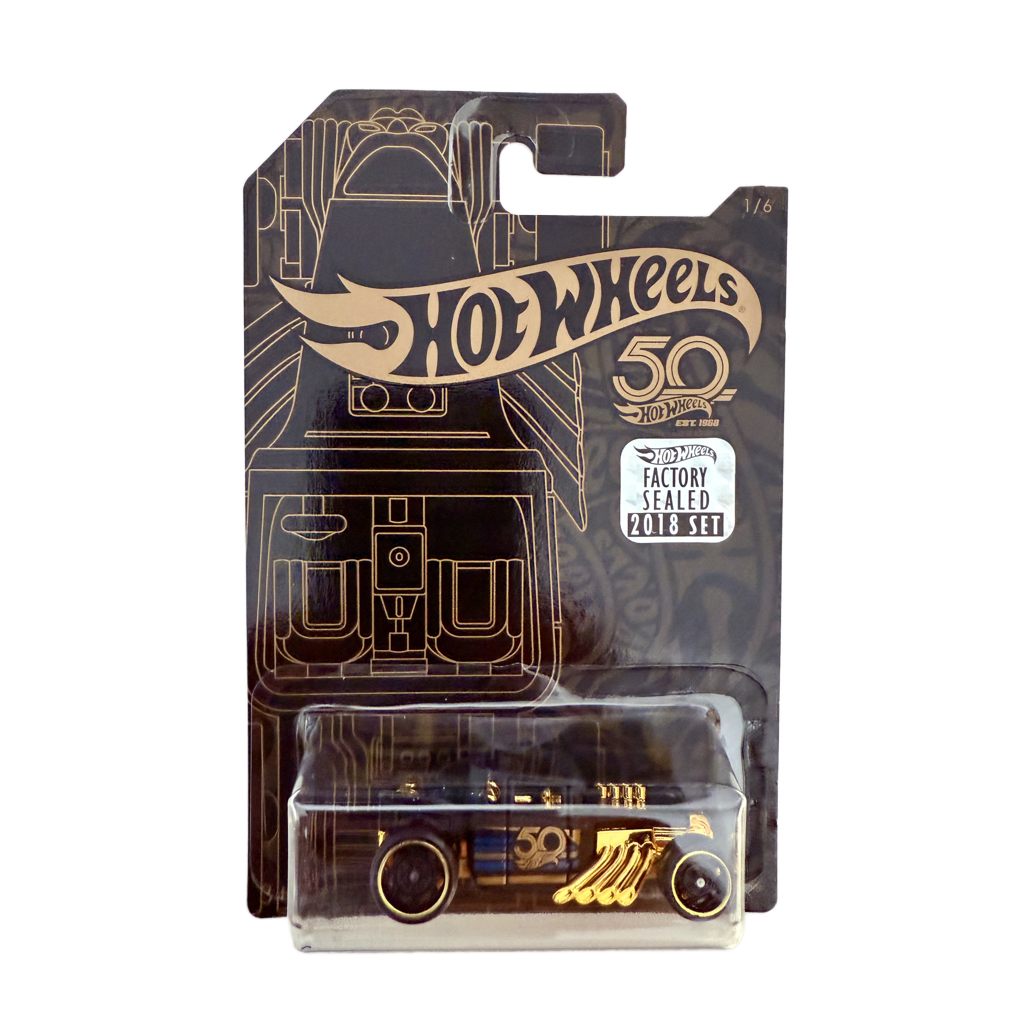 Hot Wheels 2018 50th Anniversary Factory Set Black & Gold Bone Shaker