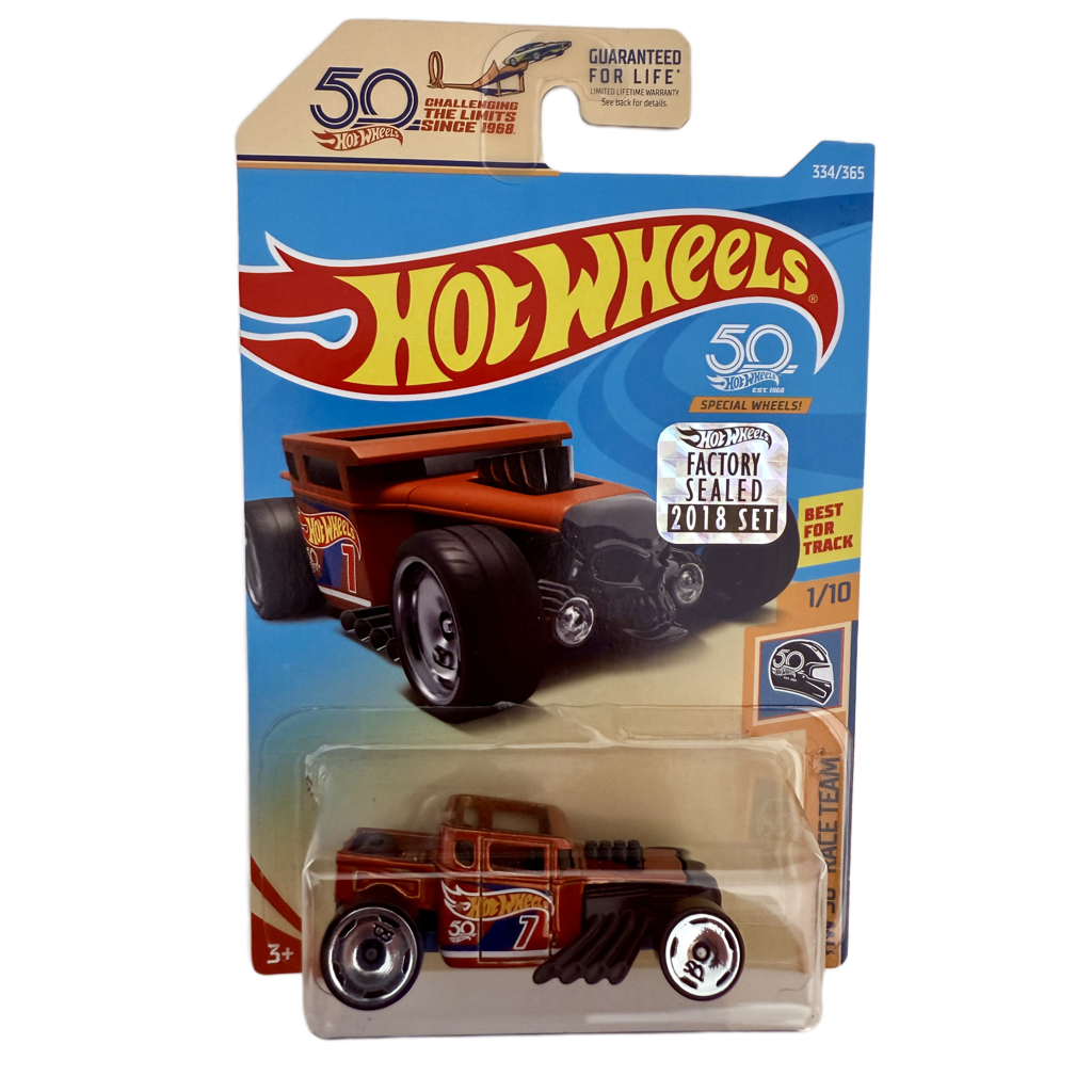 Hot Wheels 2018 50th Anniversary Factory Set Race Team Bone Shaker - Orange