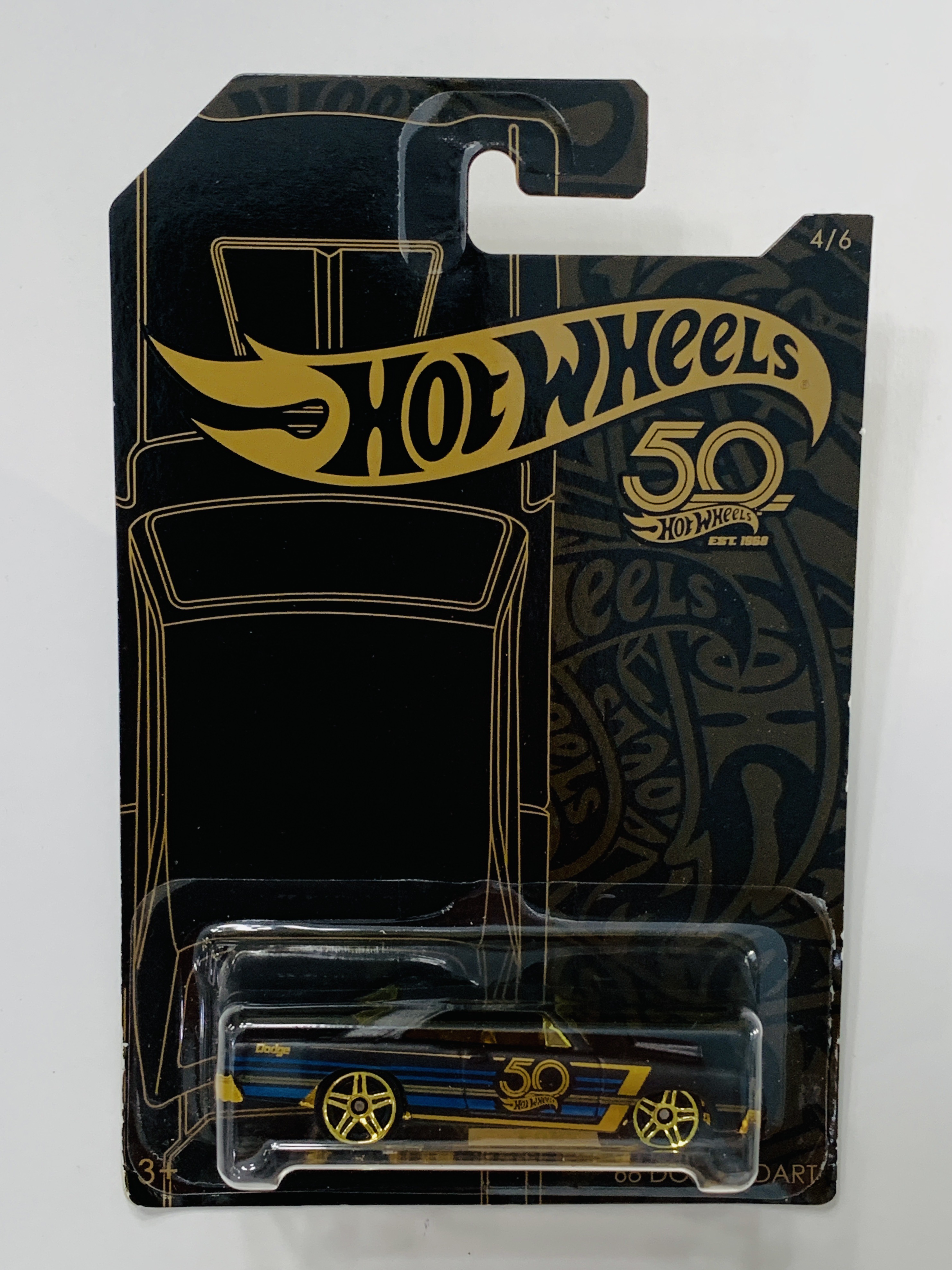 Hot Wheels 50th Anniversary Black & Gold '68 Dodge Dart