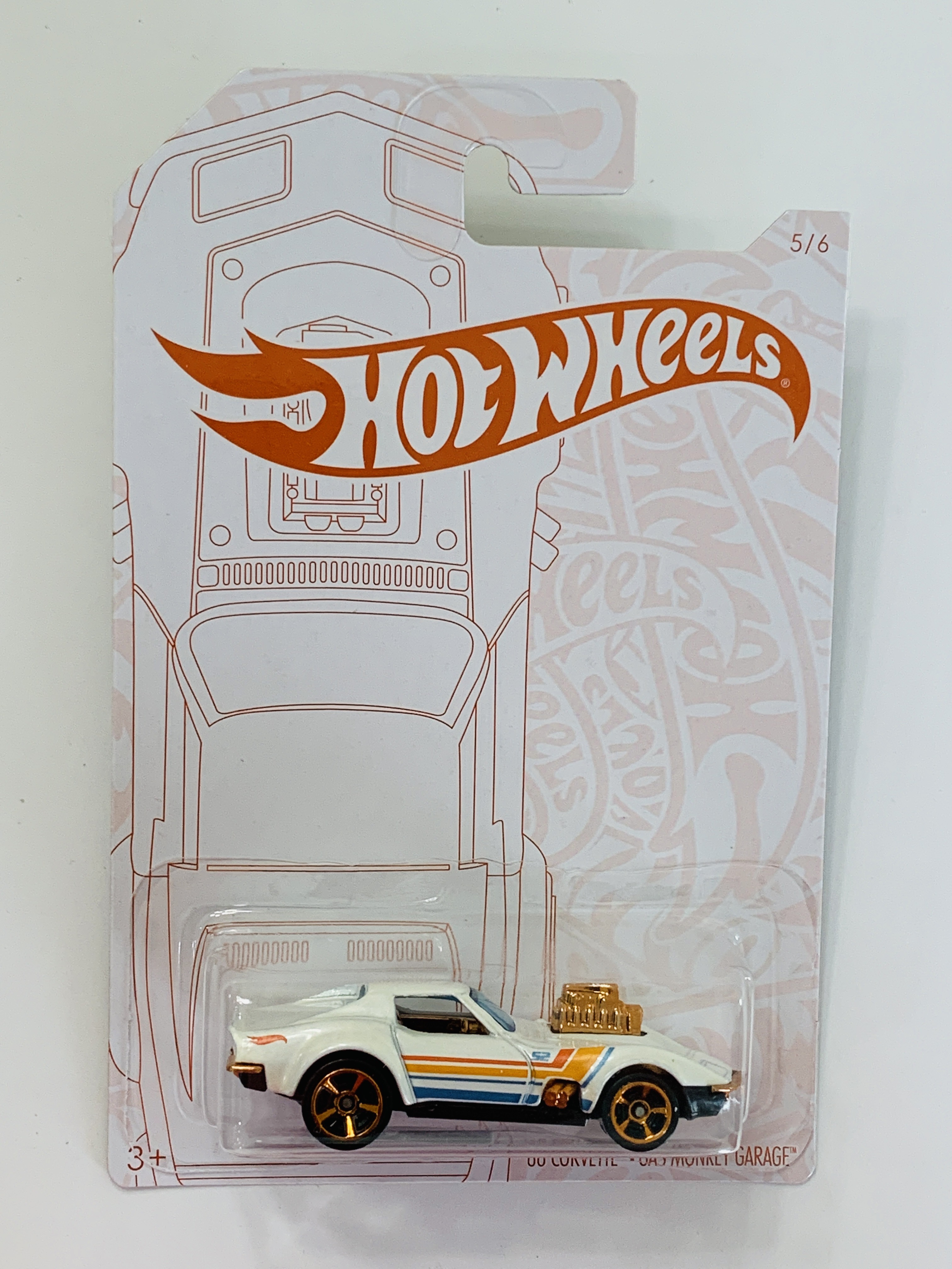 Hot Wheels 52nd Anniversary Pearl & Chrome '68 Corvette - Gas Monkey Garage