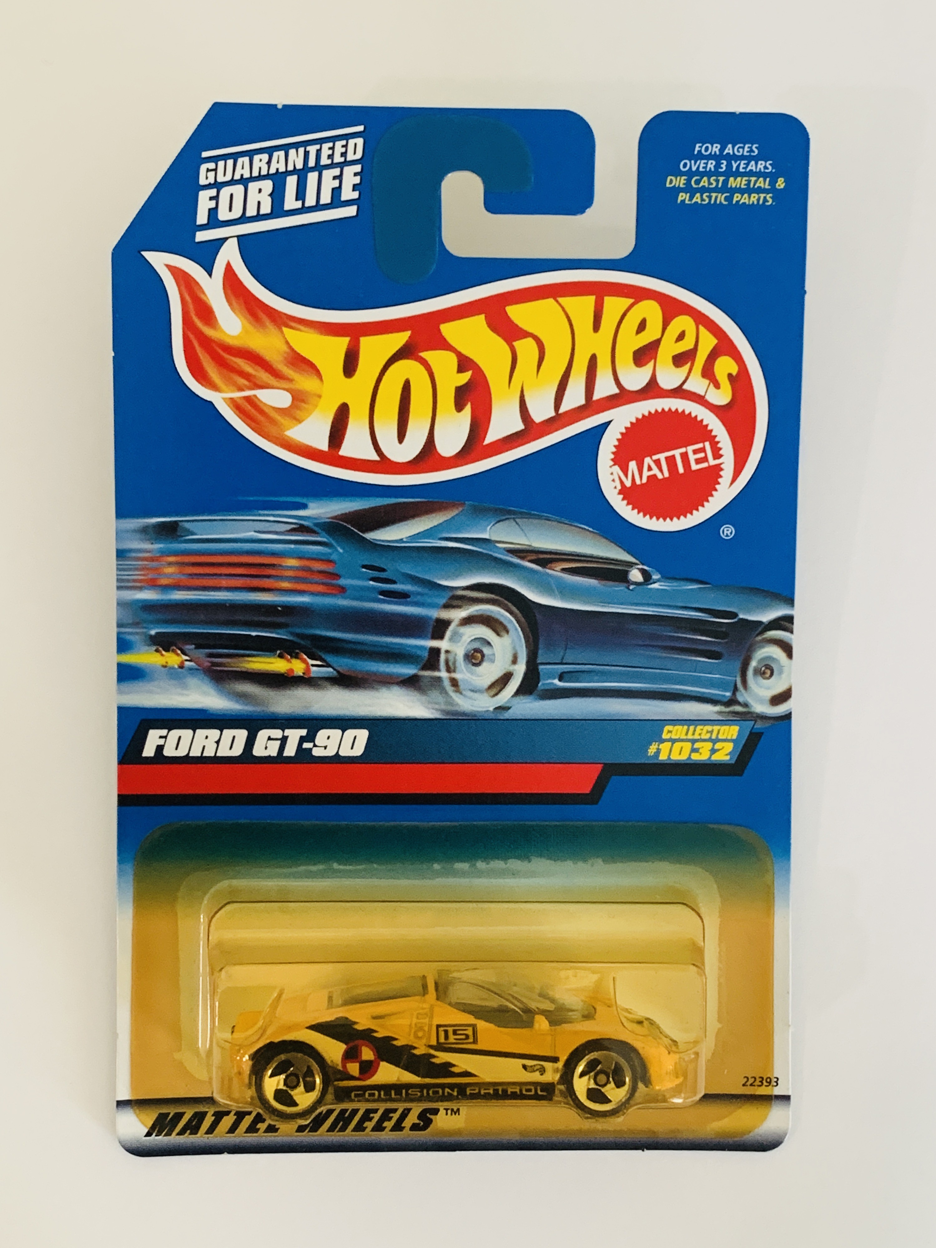 Hot Wheels #1032 Ford GT-90 - Yellowed Blister