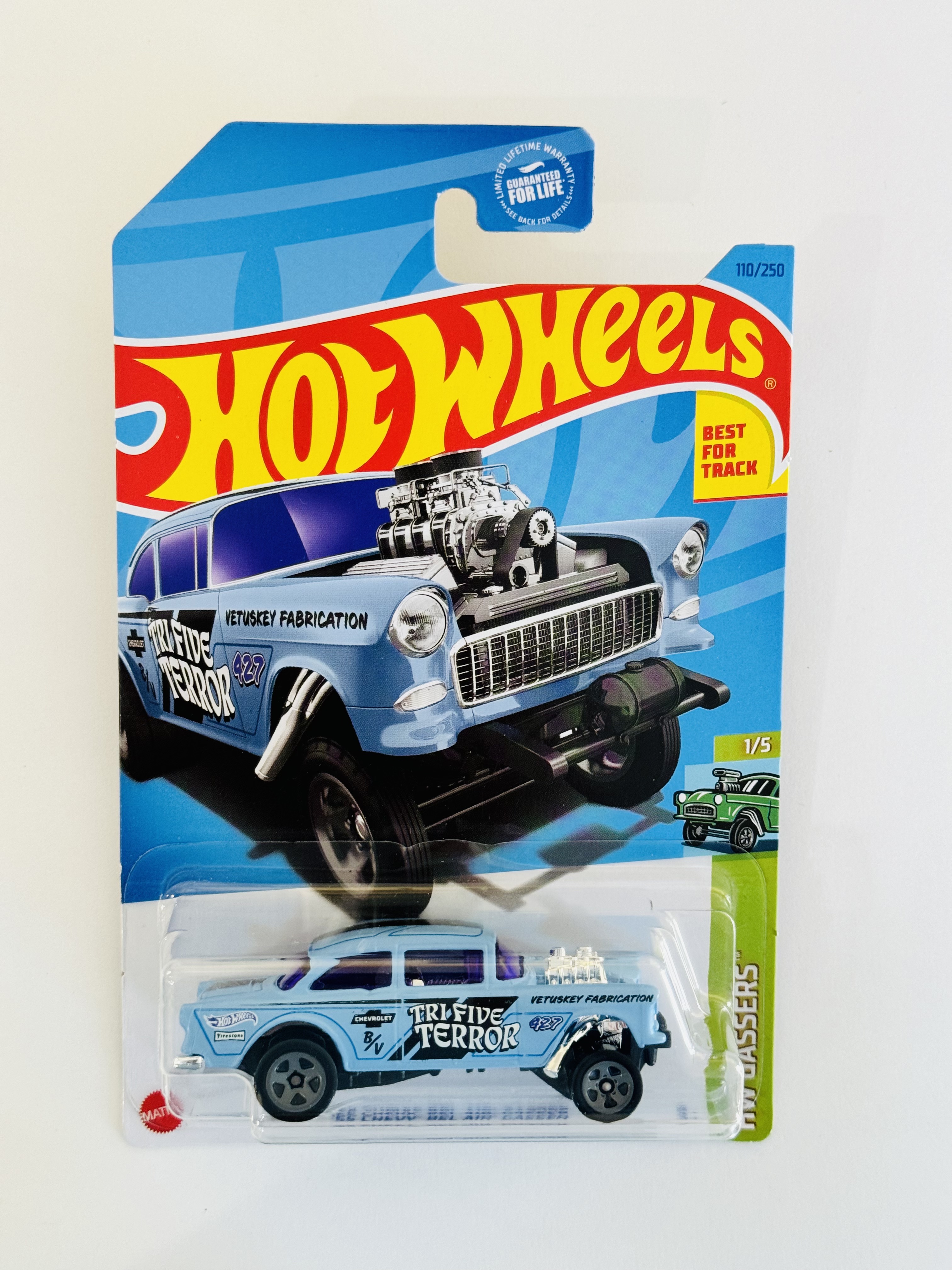 Hot Wheels #110 '55 Chevy Bel Air Gasser - Blue