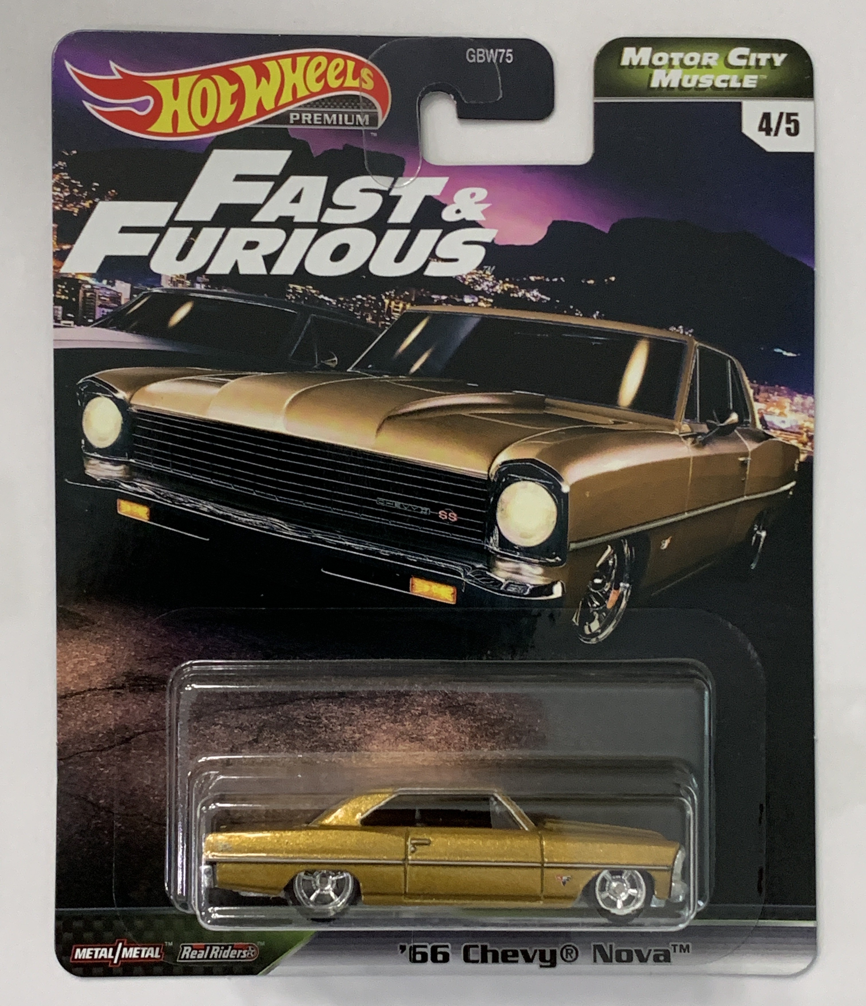 Hot Wheels Premium Fast & Furious Motor City Muscle '66 Chevy Nova