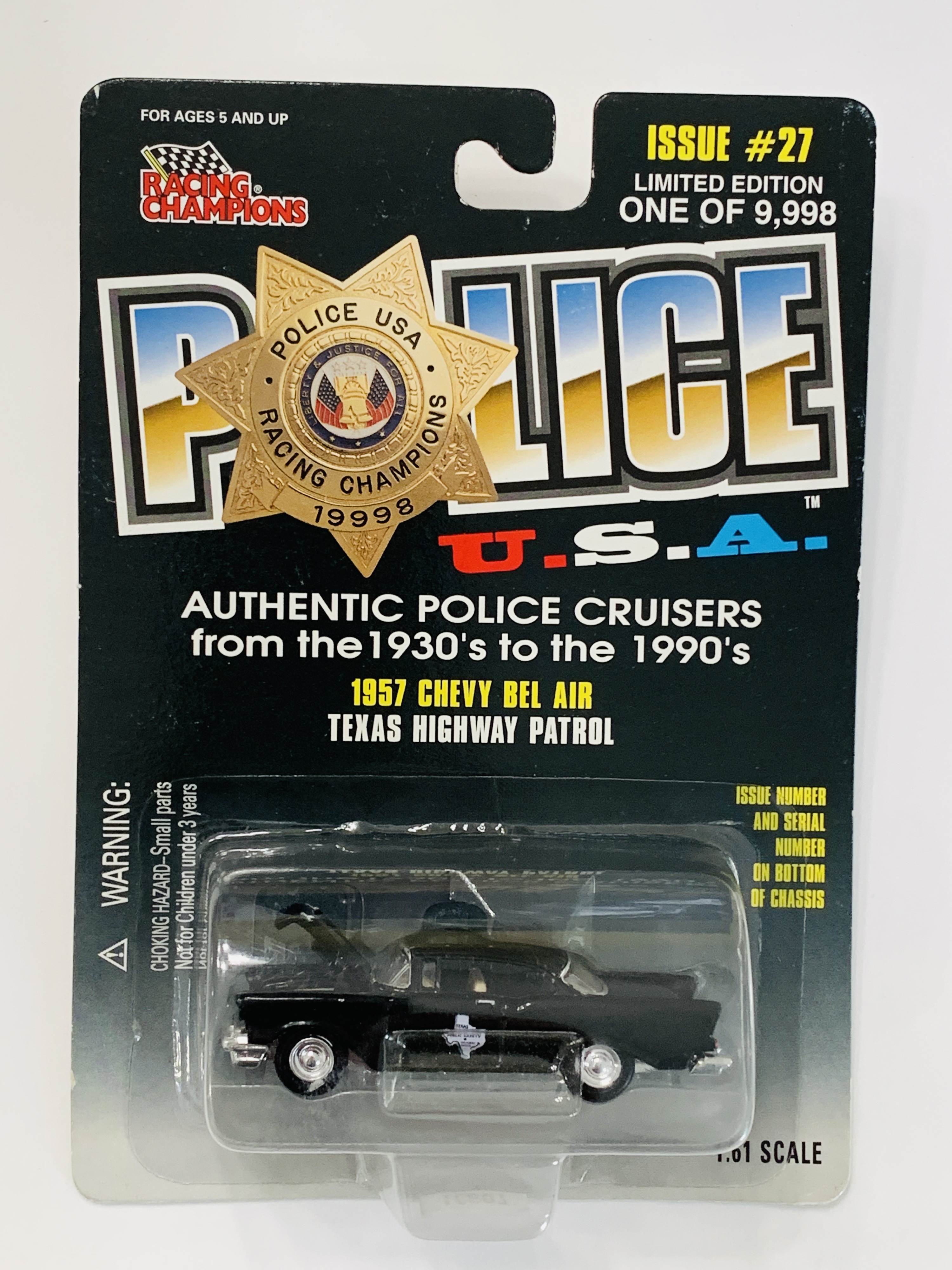 Racing Champions Police USA 1957 Chevy Bel Air Texas Highway Patrol